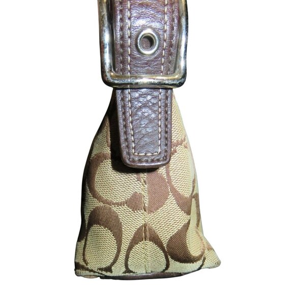 COACH 2005 Hampton Signature Jacquard Python & Suede Demi Baguette Barrel Bag - Picture 4 of 14